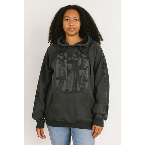 Taylor Swift Eras Tour SZ S Gray Hoodie Black Graphic Official Merch EUC - Picture 1 of 6